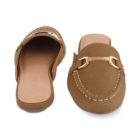 The Melip Beige Women's Dress Mules Tresmode