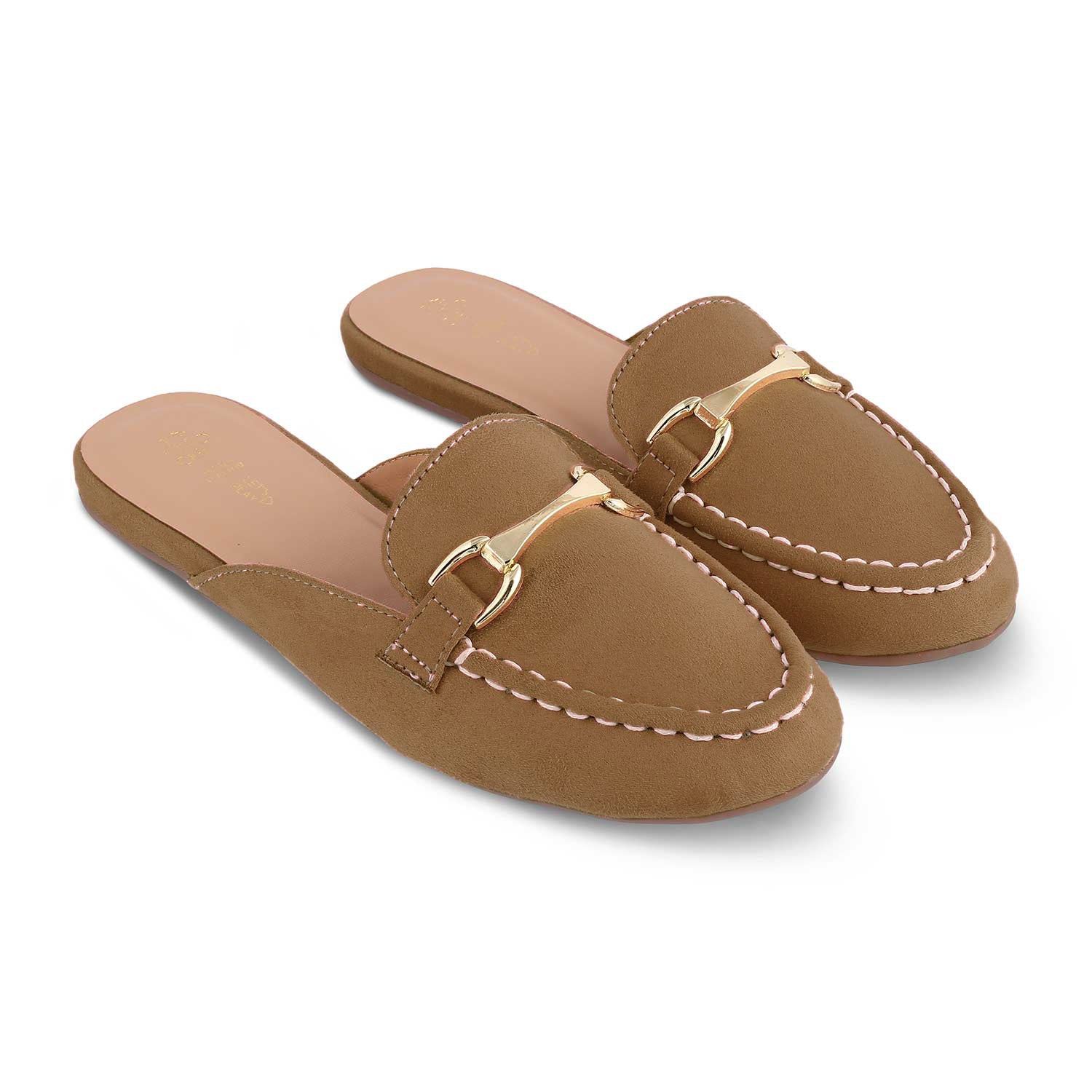 The Melip Beige Women's Dress Mules Tresmode
