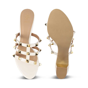 The Palma White Women's Dress Block Heel Sandals Tresmode