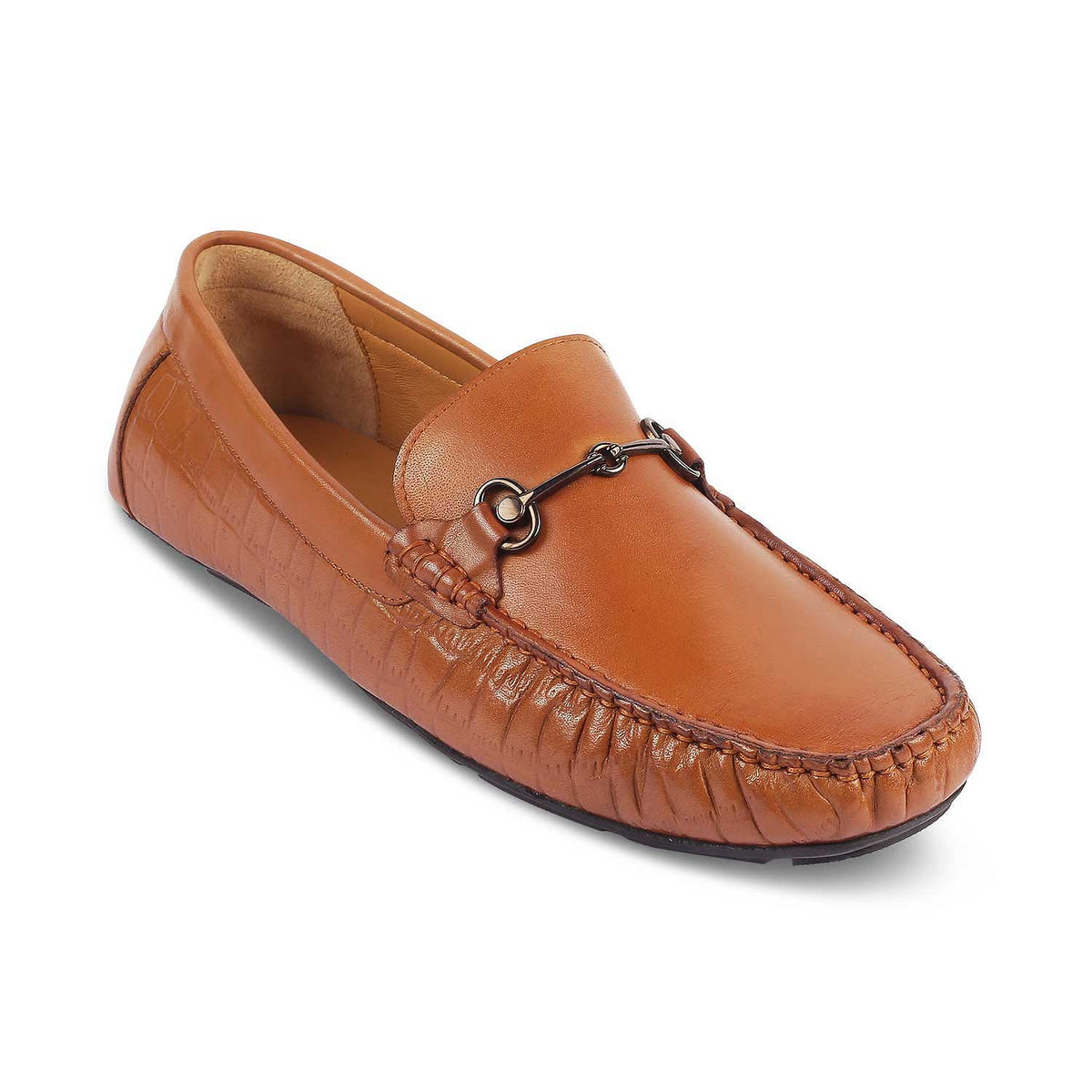 The Port Tan Men's Leather Driving Loafers Tresmode
