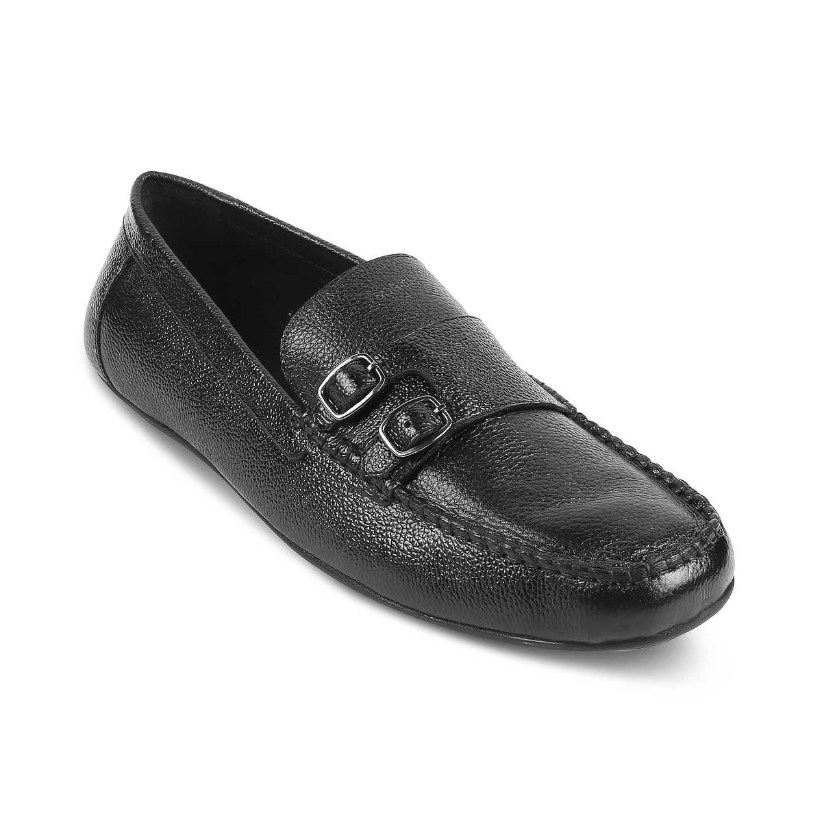 The Roby Black Men's Double Monk Shoes Tresmode