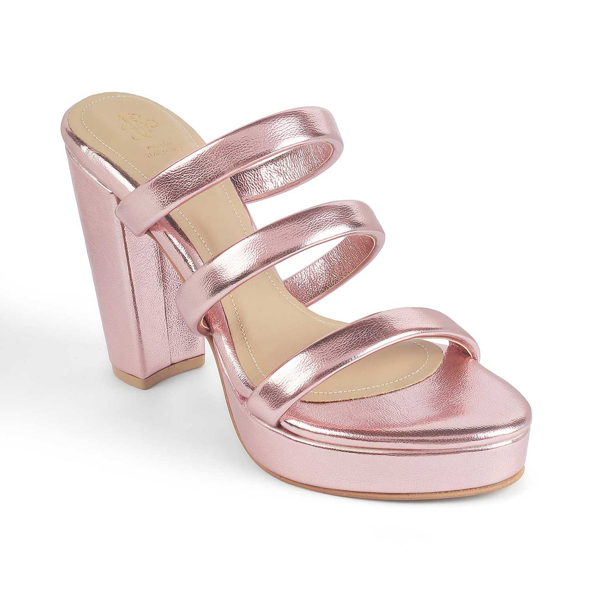 Women's Lilac Block Heel Sandals Tresmode