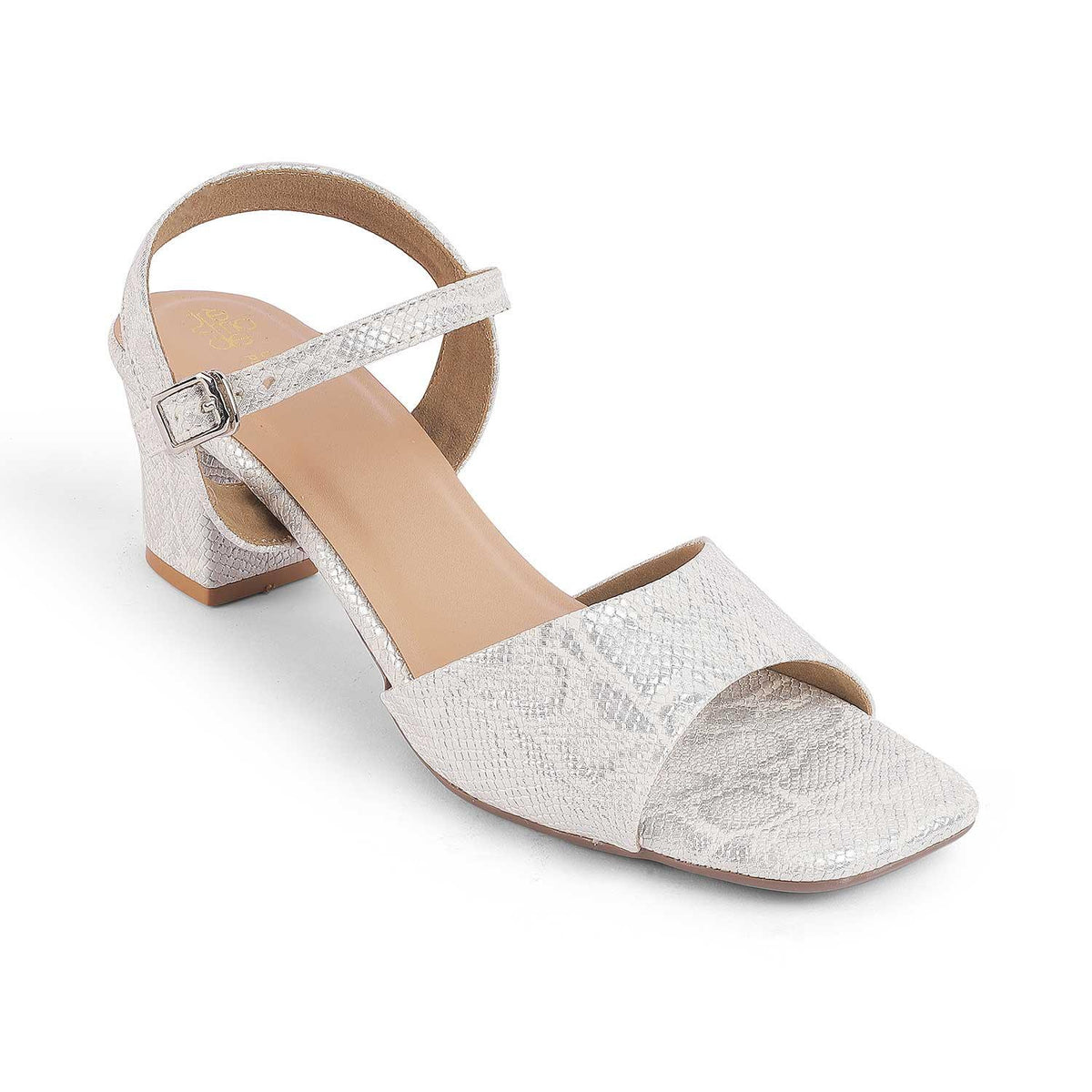 Sanrep White Women's 2.5-inch Block Heel Sandals Tresmode