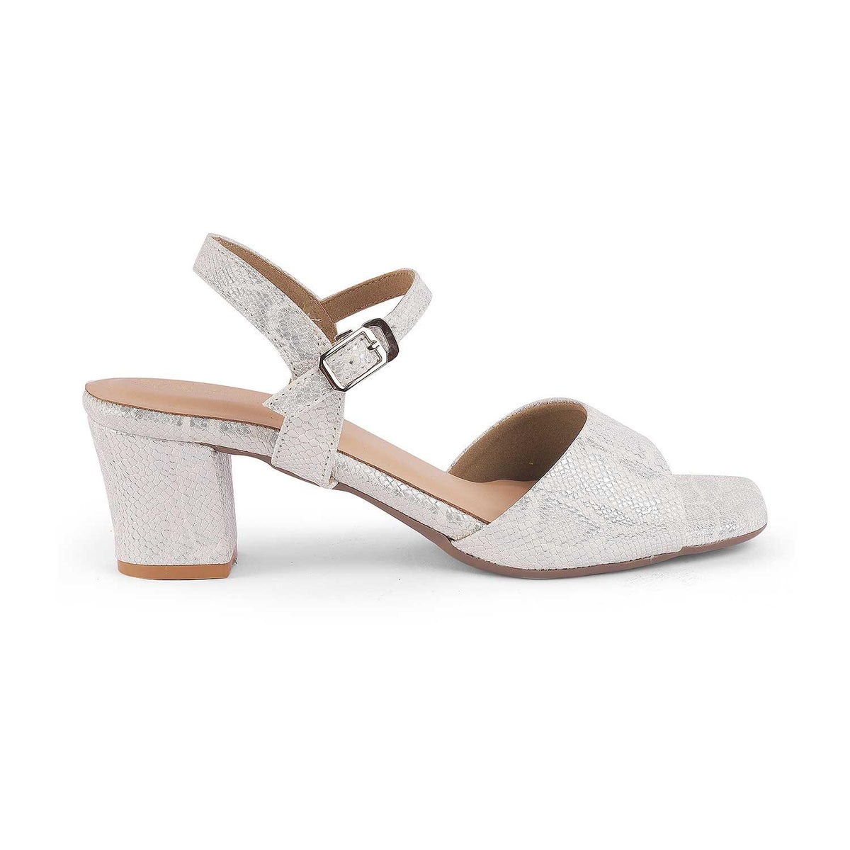 Sanrep White Women's Block Heel Sandals Tresmode