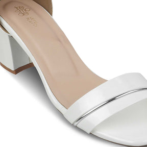 The Seel White Women's Dress Block Heel Sandals Tresmode