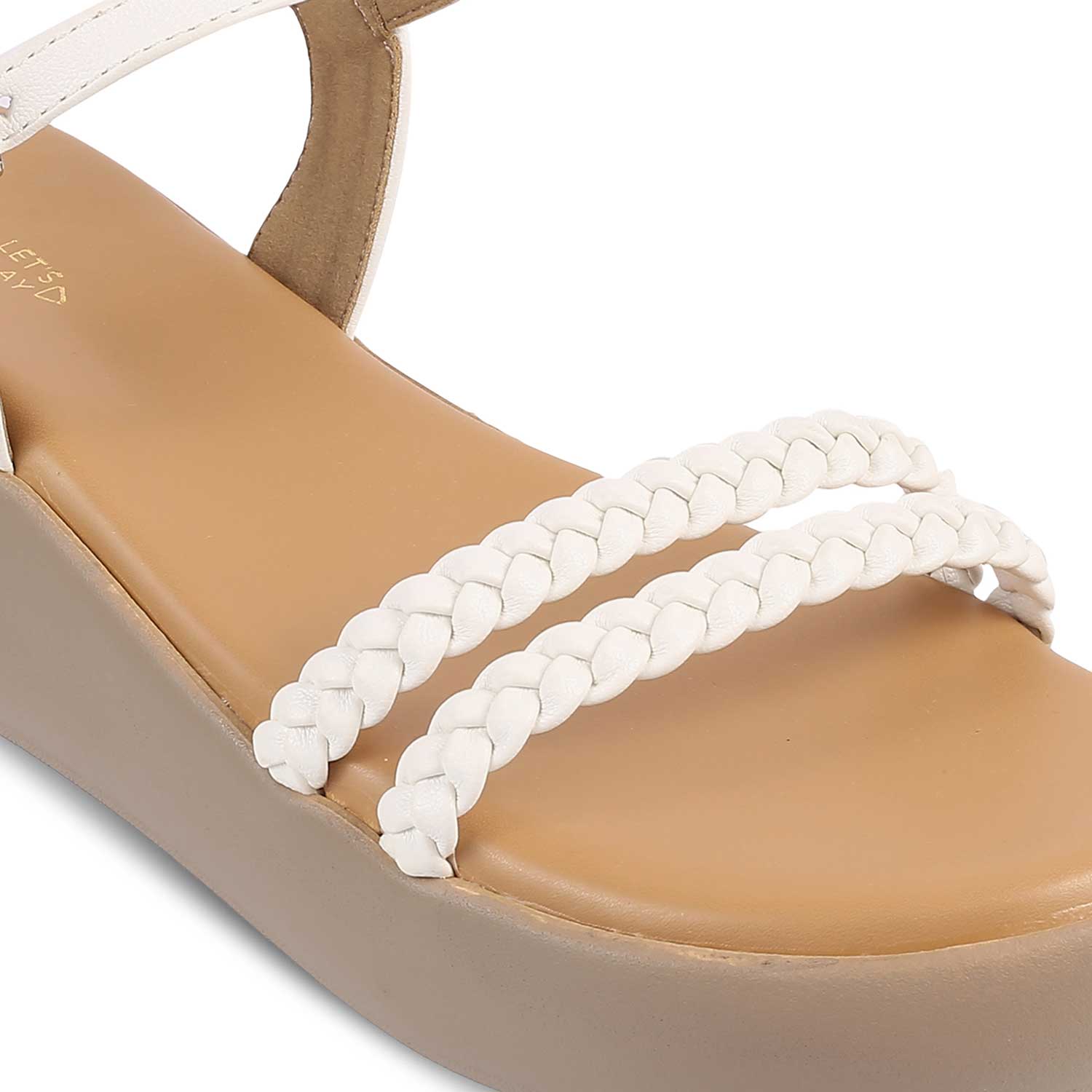 The Seev White Women's Dress Wedge Sandals Tresmode