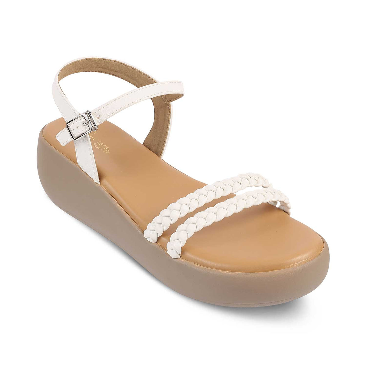 The Seev White Women's Dress Wedge Sandals Tresmode
