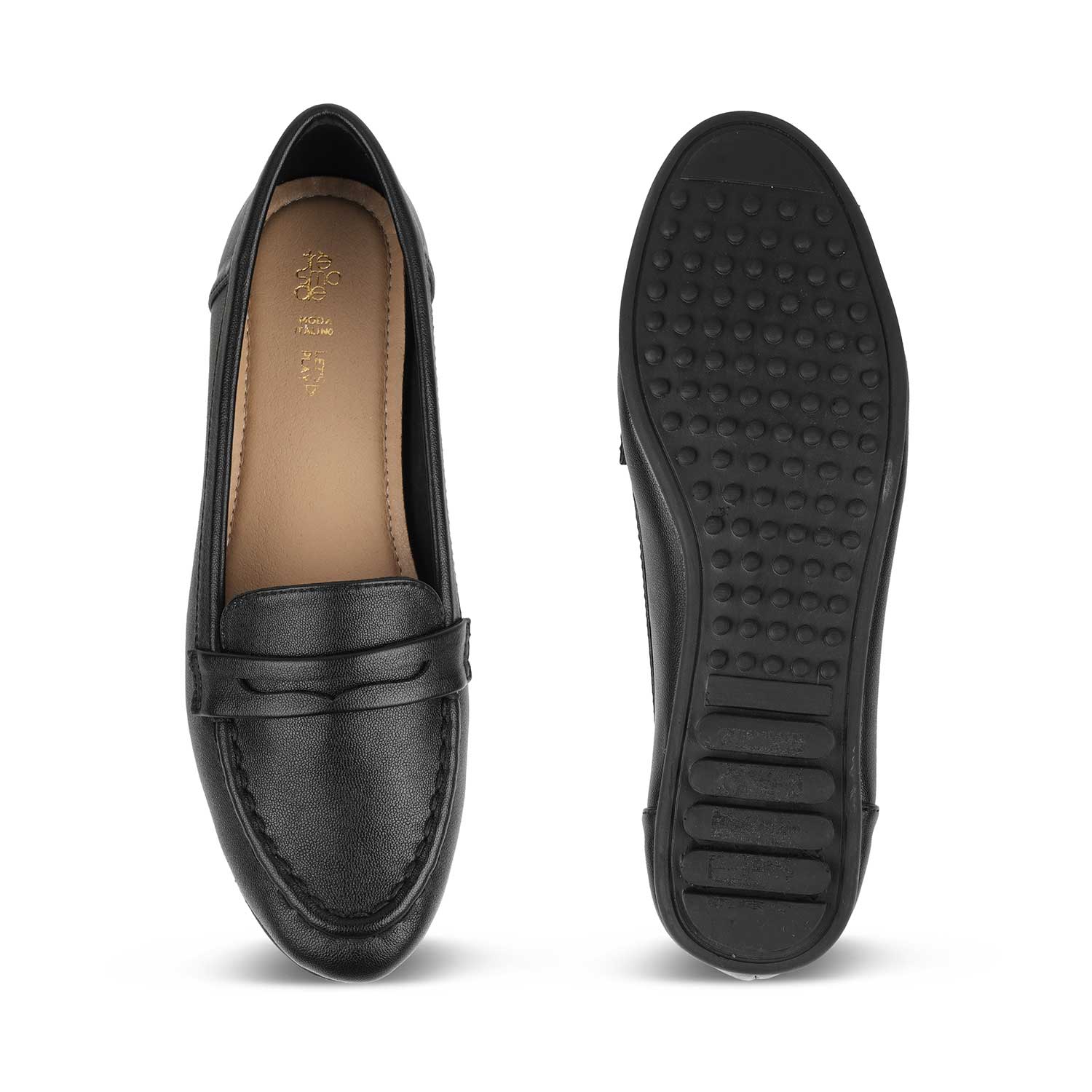 The Snap Black Women's Casual Loafers Tresmode