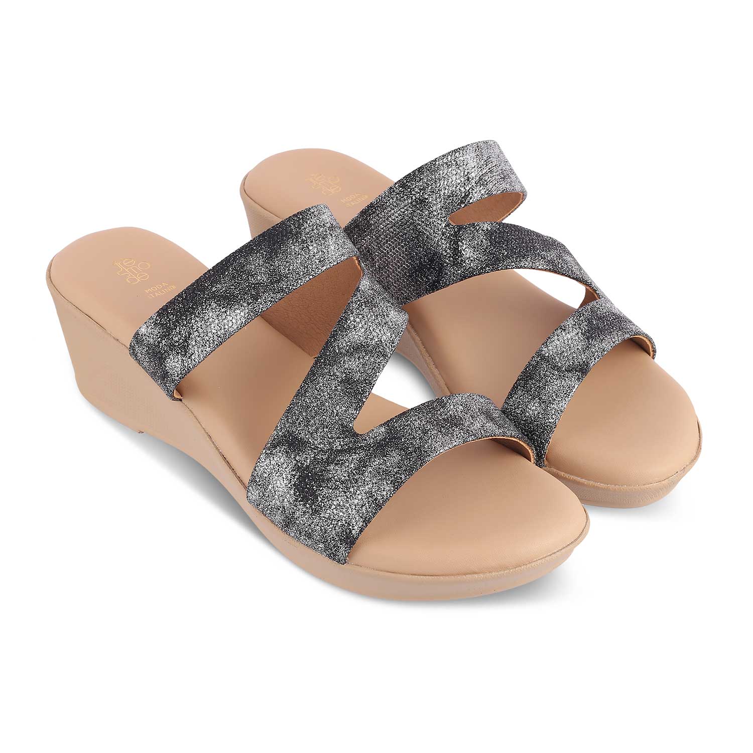 The Snike Pewter Women's Dress Wedge Sandals Tresmode