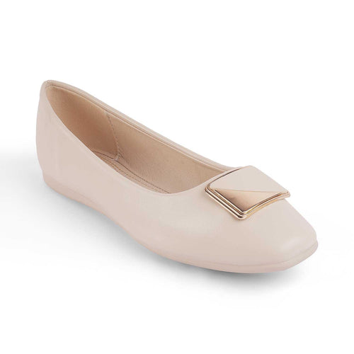 The Chevio Beige Women's Dress Ballerinas Tresmode