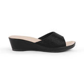 Treyork Black Women's Wedge Sandals Tresmode