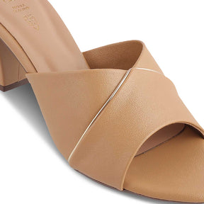 The Witty Beige Women's Dress Block Heel Sandals Tresmode
