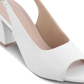 The Woo White Women's Dress Block Heel Sandals Tresmode