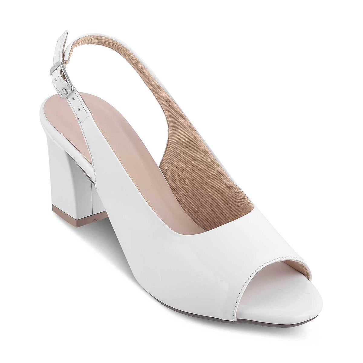The Woo White Women's Dress Block Heel Sandals Tresmode
