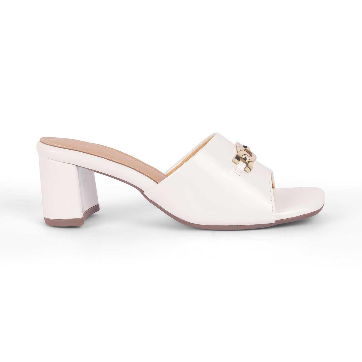 Adare White Women's Block Heel Sandals Tresmode