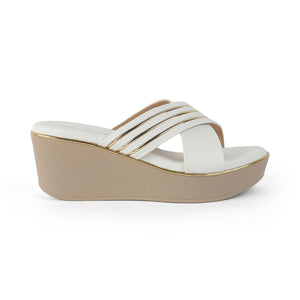 The Soni Champagne Women's Casual Wedge Sandals Tresmode