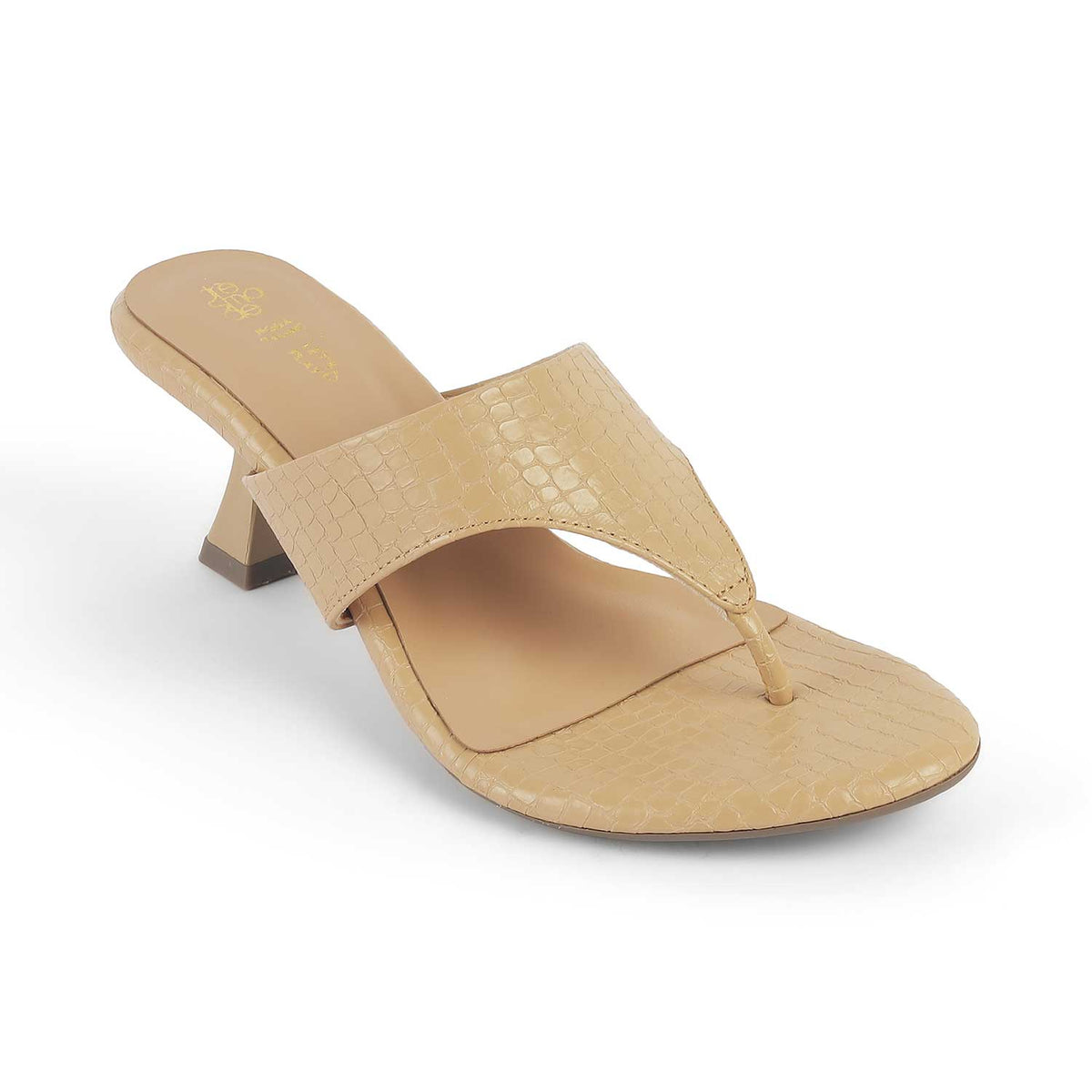 Women's Beige Heel Sandals Tresmode
