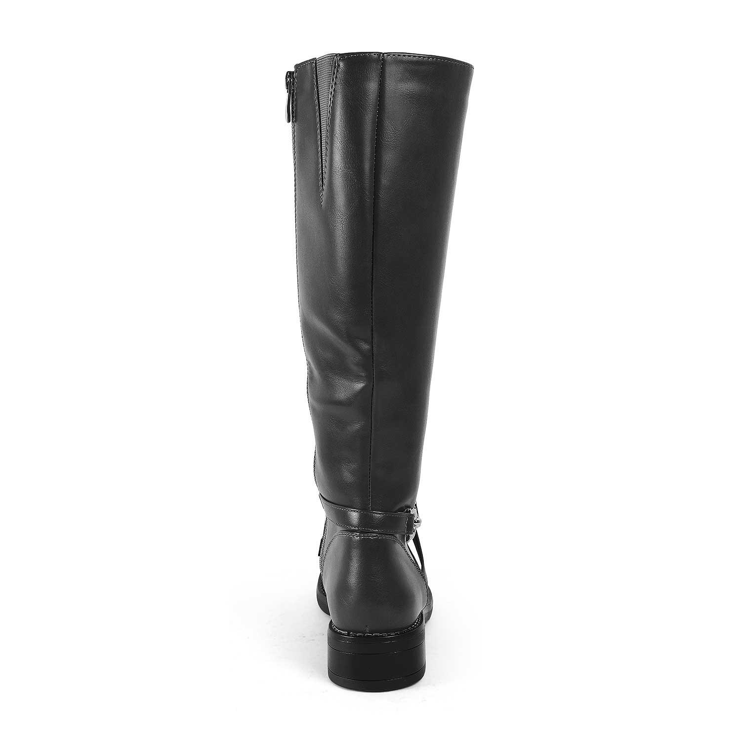 Luc Black Women's PU Material Knee-length Boots Tresmode