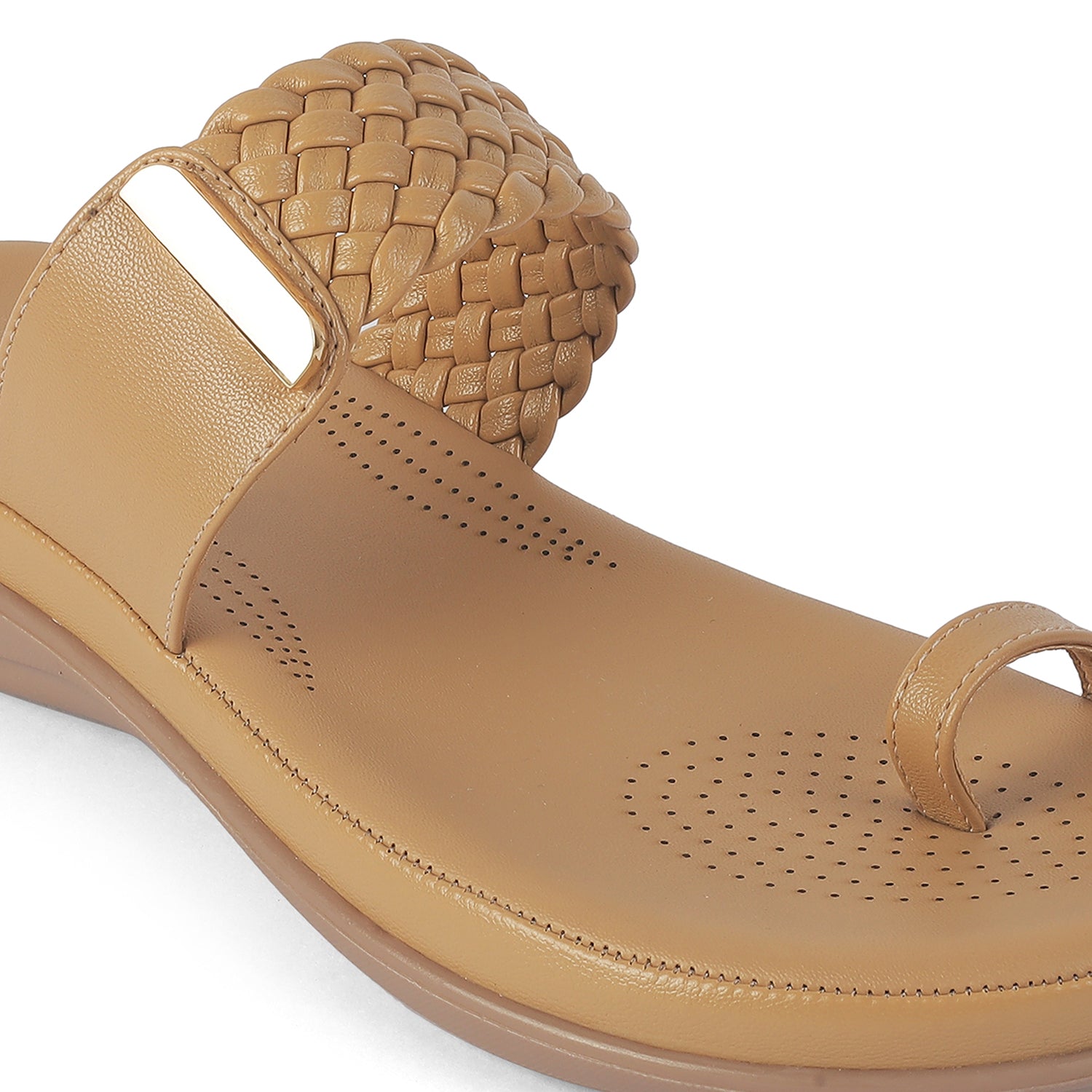 Tresmode Auma Beige Women's Casual Platform Flats