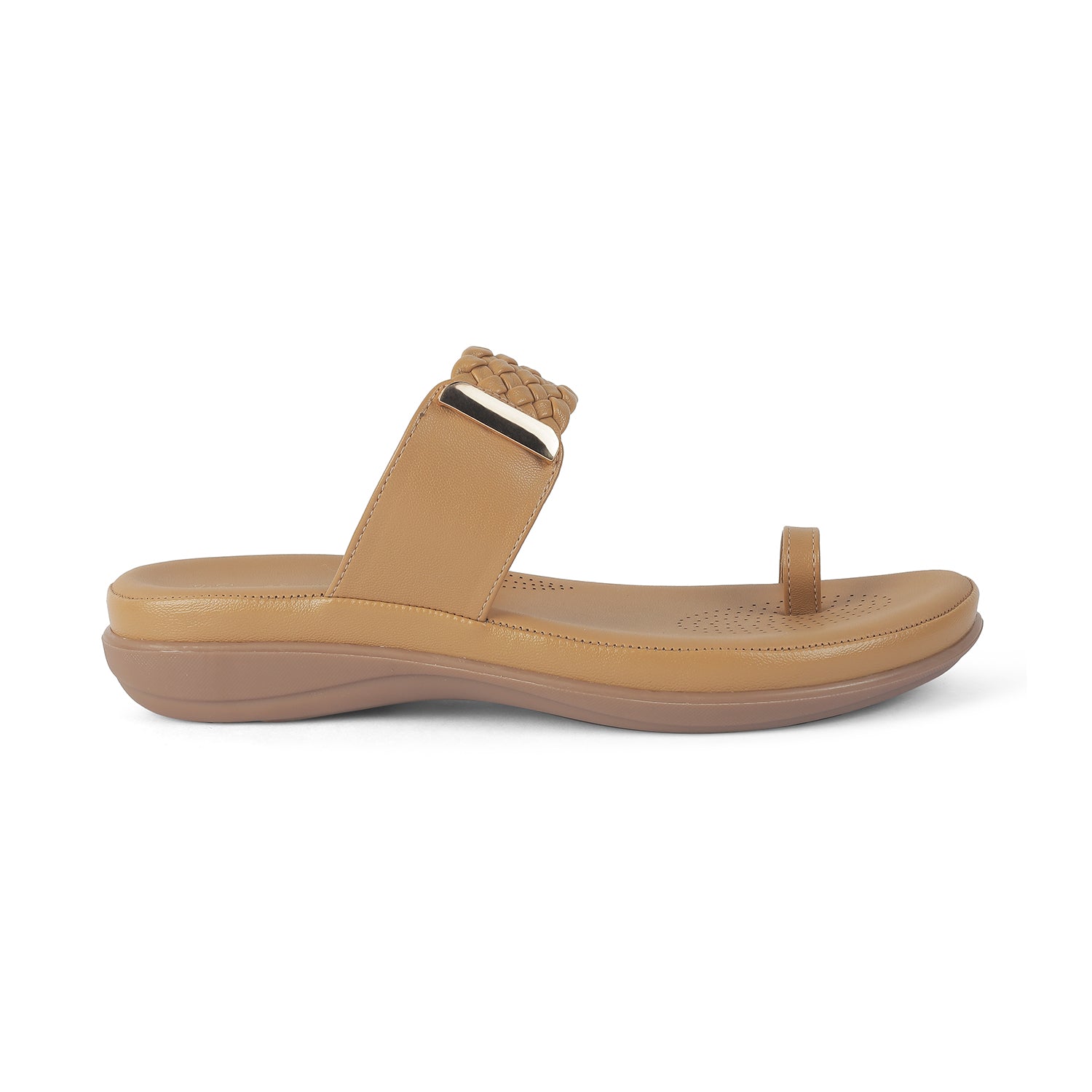 Tresmode Auma Beige Women's Casual Platform Flats