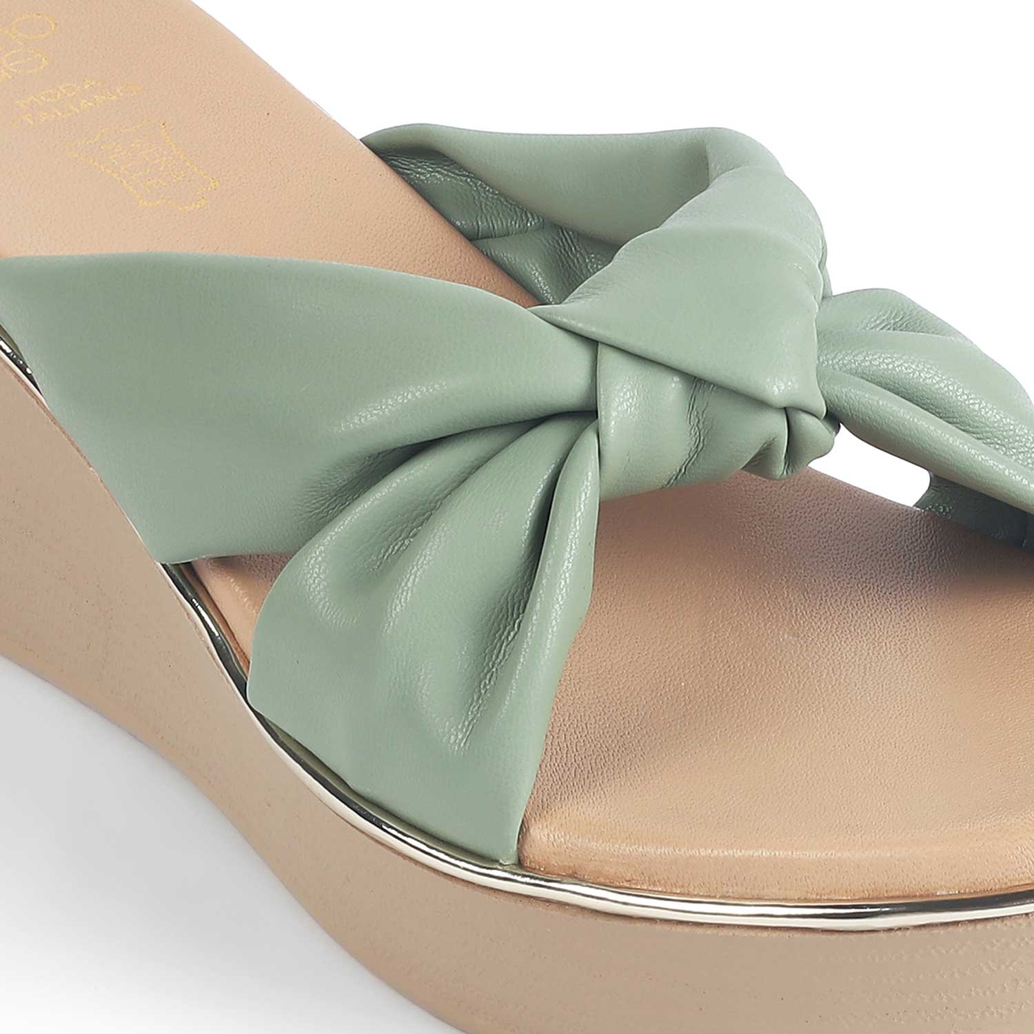 Tresmode Sof Green Women's Dress Wedge Heel Sandals 37