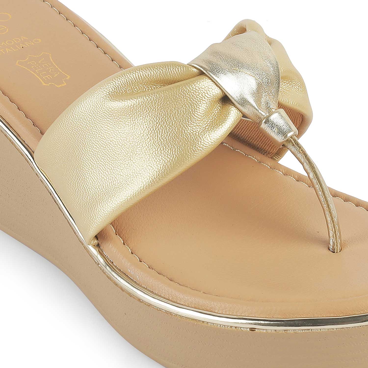 36 Tresmode Terifik Gold Women's Dress Wedge Sandals