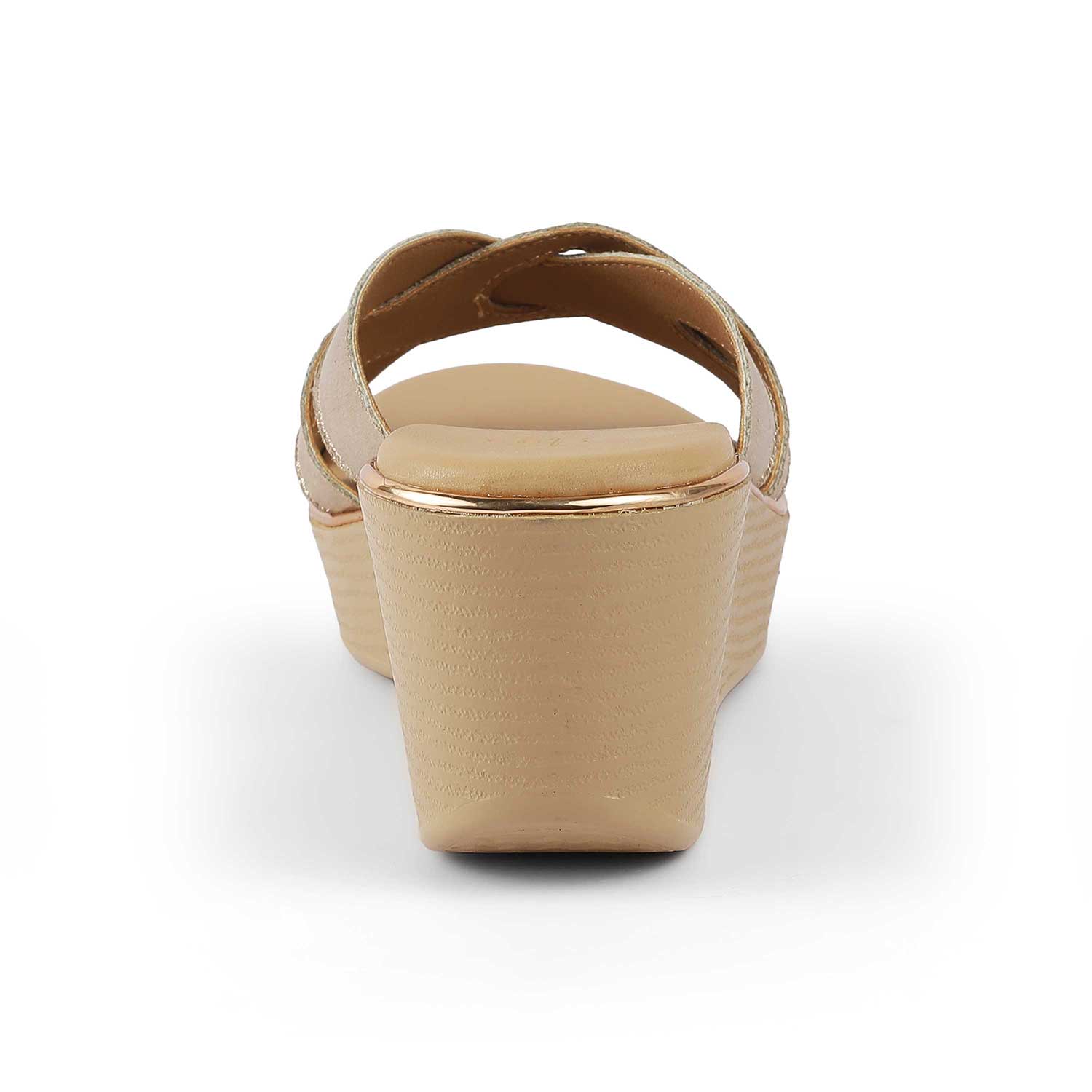 Tresmode Berlin Champagne Women's Dress Wedge Heel Sandals