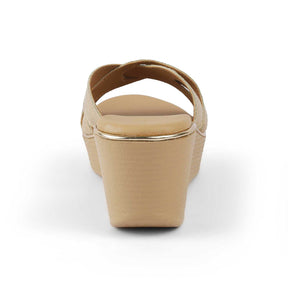 Tresmode Berlin Gold Women's Dress Wedge Heel Sandals