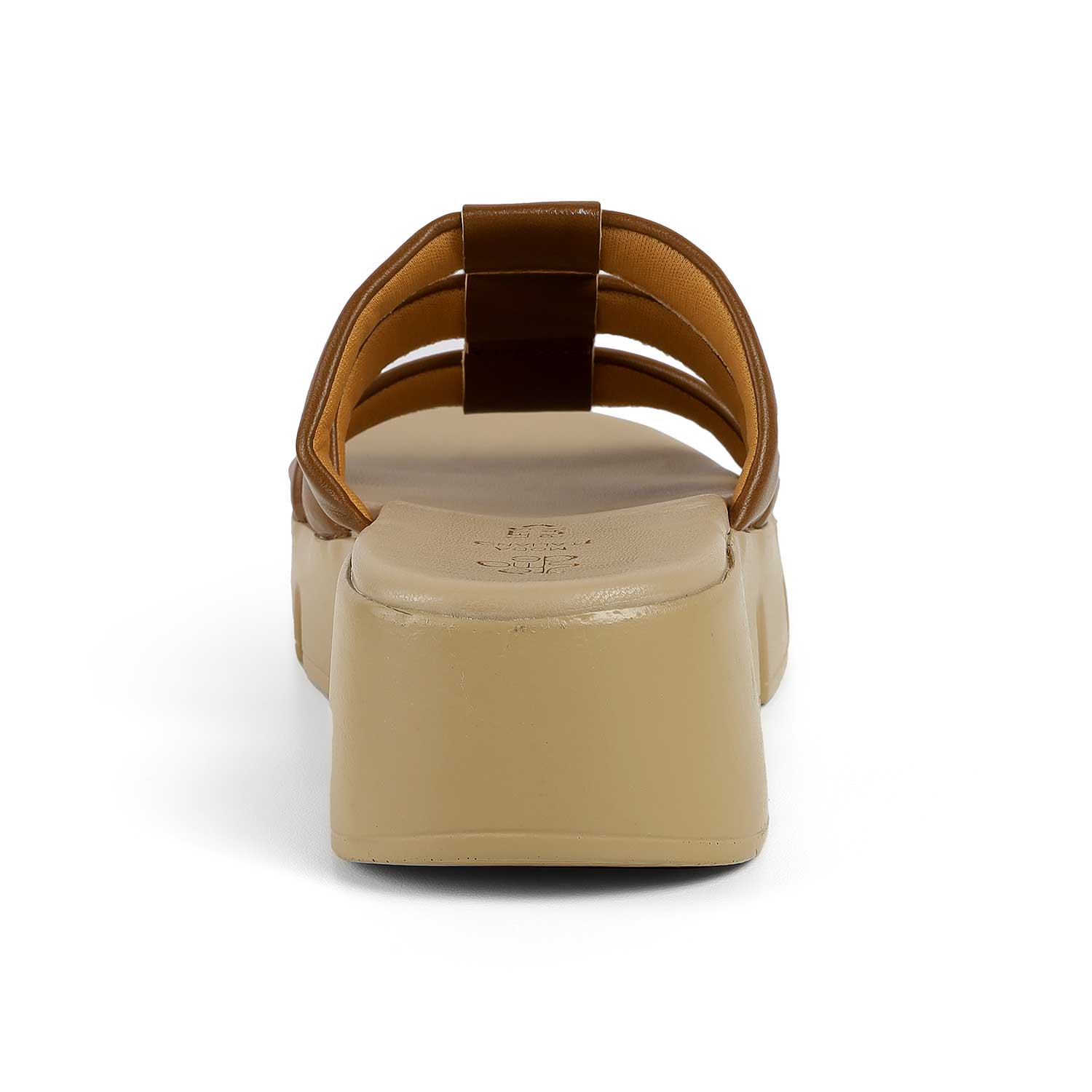 Tresmode Cludius Tan Women's Casual Chunky Sole Wedges