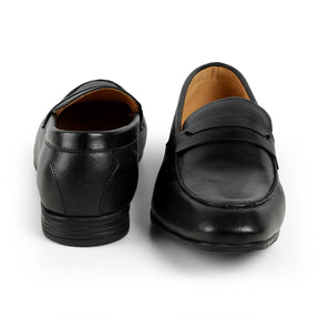 Tresmode Cosc Black Men's Leather Penny Loafers