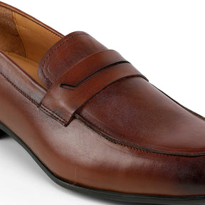 Tresmode Cosc Brown Men's Leather Penny Loafers
