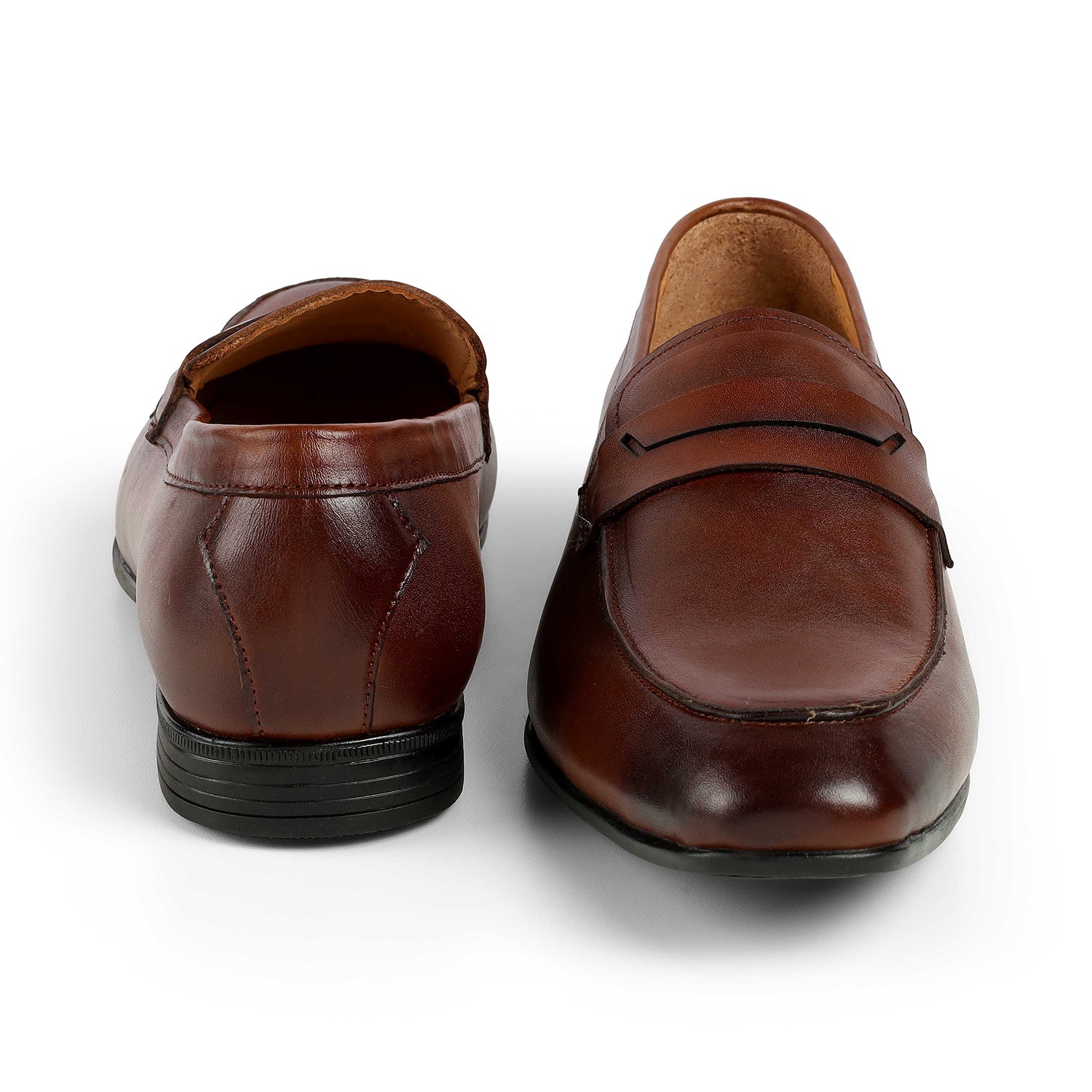 Tresmode Cosc Brown Men's Leather Penny Loafers