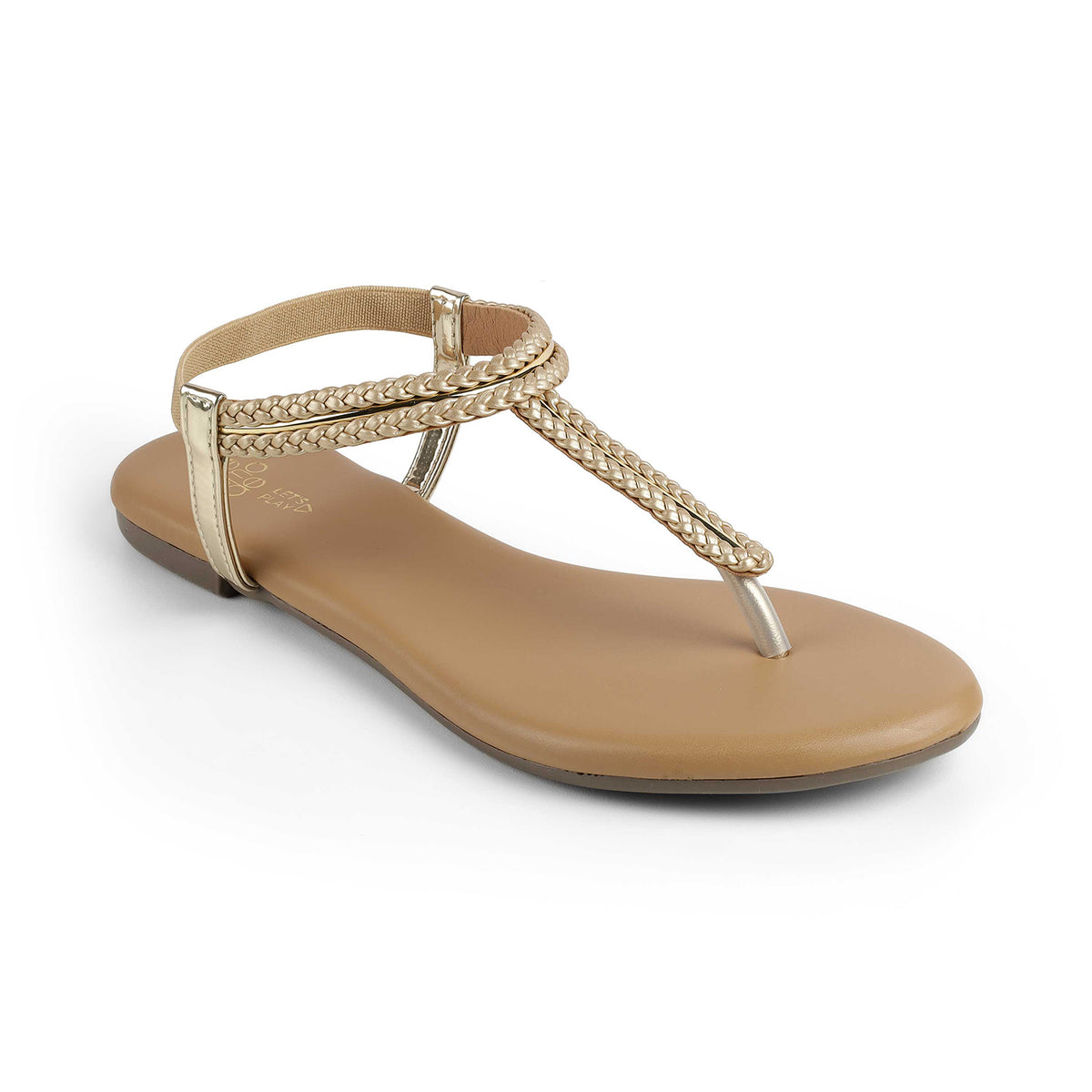 Women's Gold Flats Tresmode