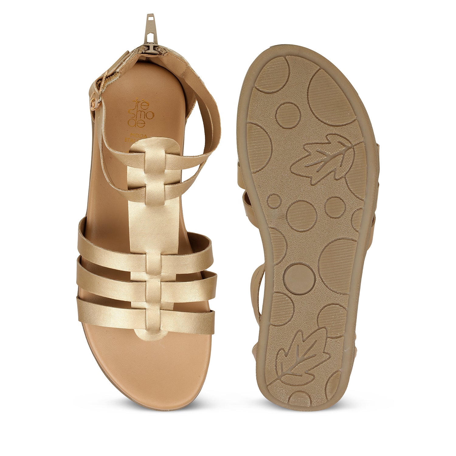 Tresmode Jag Gold Women's Casual Platform Flats