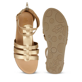 Tresmode Jag Gold Women's Casual Platform Flats