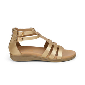 Tresmode Jag Gold Women's Casual Platform Flats