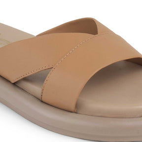 Tresmode Lalita Beige Women's Casual Platform Flats