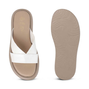 Tresmode Lalita White Women's Casual Platform Flats