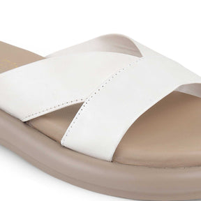 Tresmode Lalita White Women's Casual Platform Flats