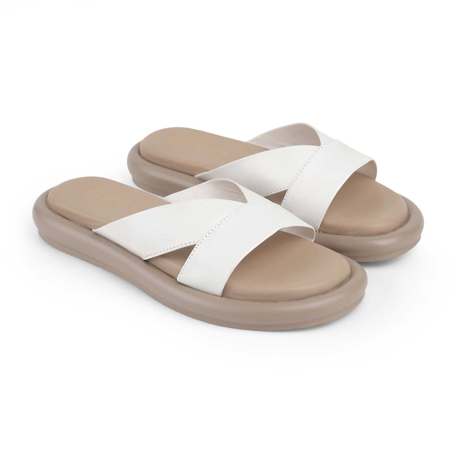 Tresmode Lalita White Women's Casual Platform Flats