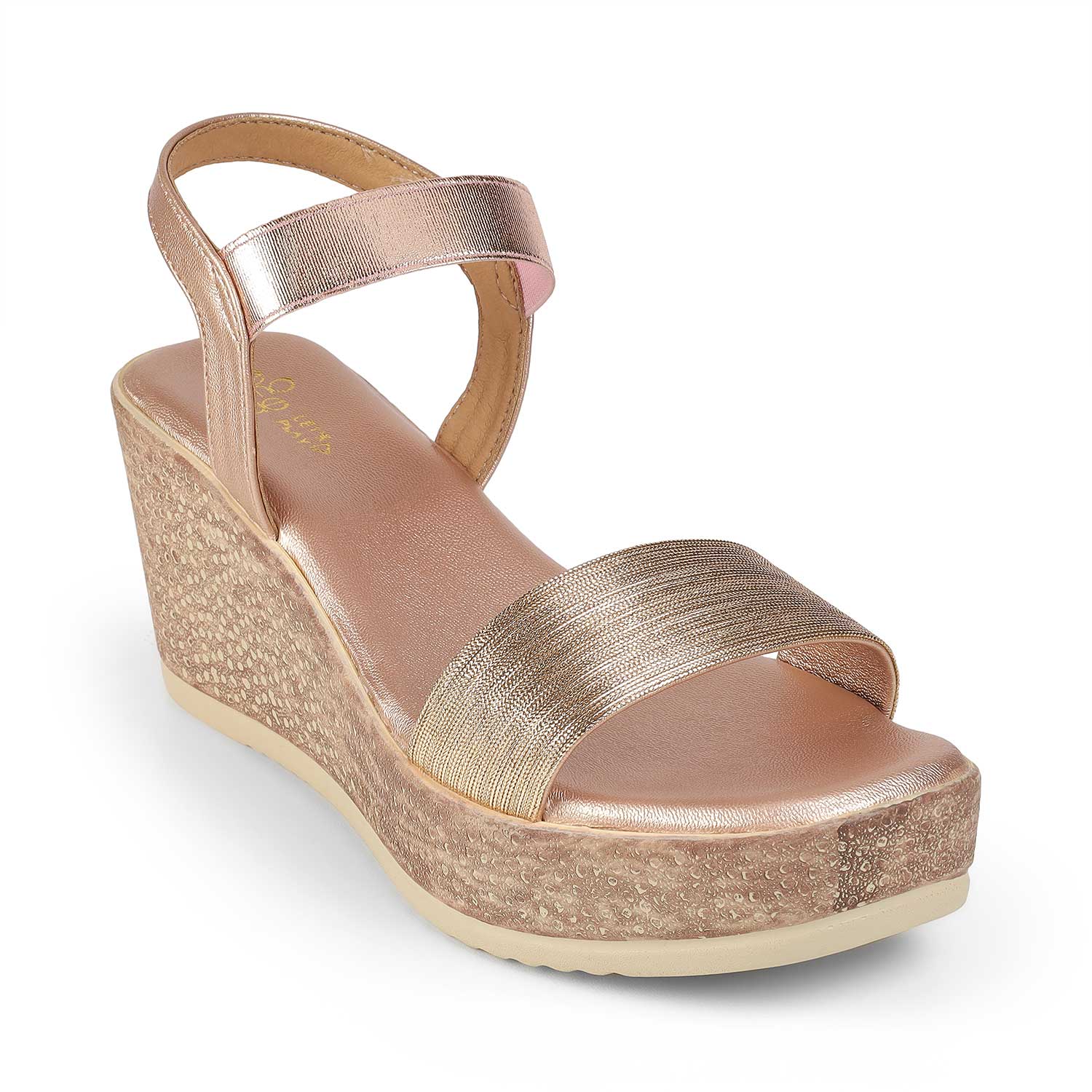 Tresmode Lucio Champagne Women's Dress Wedge Sandals