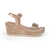 Tresmode Lucio Champagne Women's Dress Wedge Sandals