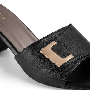 Tresmode Minsk Black Women's Dress Block Heel Sandals