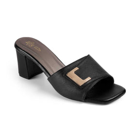 Tresmode Minsk Black Women's Dress Block Heel Sandals