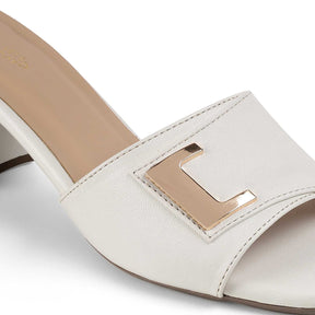Tresmode Minsk White Women's Dress Block Heel Sandals