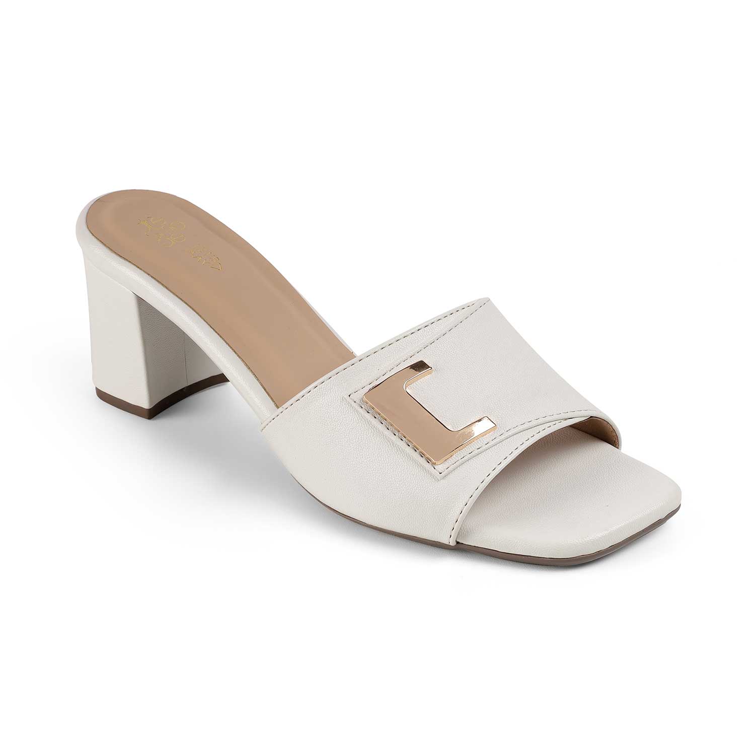 Tresmode Minsk White Women's Dress Block Heel Sandals