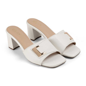 Tresmode Minsk White Women's Dress Block Heel Sandals
