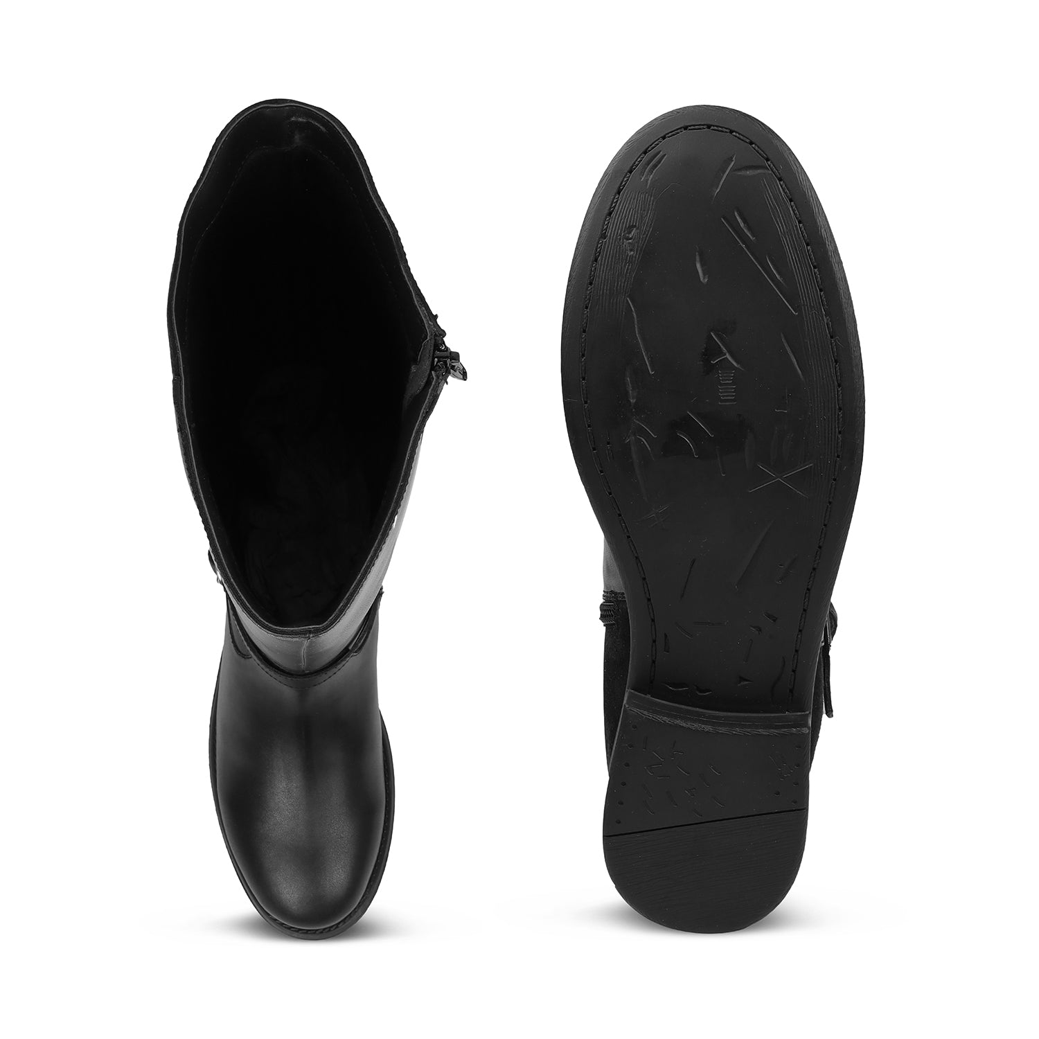 Tresmode Stick Black Women's Knee-length Boots