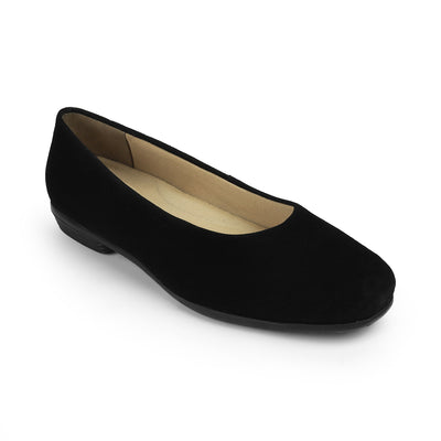 Tresmode Vallersso Black Women's Casual Wedge Ballerinas