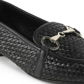 Tresmode Anweave Black Women's Dress Loafers